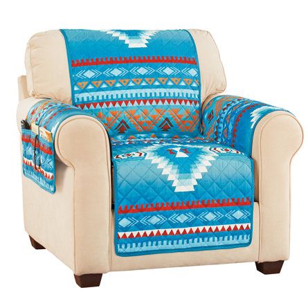 Aztec Furniture, Quilted Furniture, Southwest Furniture, Recliner Loveseat, Rustic Quilts, Rustic Fabric, Recliner Cover, Recliner Slipcover, Armchair Slipcover