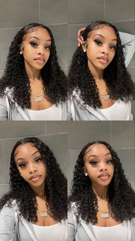 Curly Wig Aesthetic, Lace Curly Hairstyles, Short Curly Weave Hairstyles Black Women, Short Curly Wig Styles, Curly Weaves For Black Women, Short Curly Frontal Wig Hairstyles, Frontal Curly Wig Hairstyles, Curly Frontal Wig Hairstyles, Sew In Styles