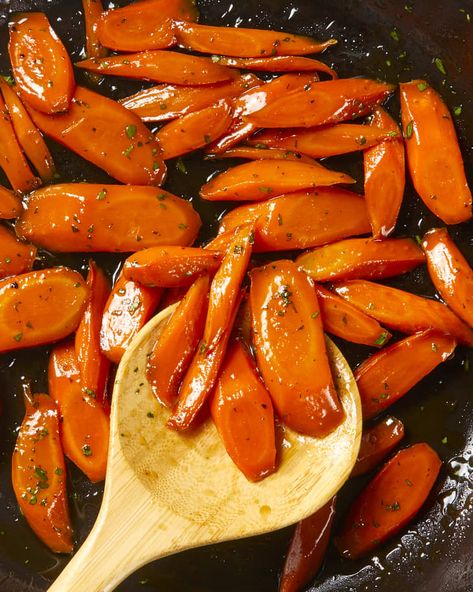 Glazed Carrots Recipe | The Kitchn Ham Christmas, Vegetable Bake Recipes, Glazed Baby Carrots, Dinner 2023, Vegetable Bake, Vegetables Dishes, Glazed Carrots Recipe, Bday Dinner, Thanksgiving 2023