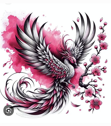 Tattoo Crane, Tato Phoenix, Bar Painting, Japanese Phoenix Tattoo, Phoenix Painting, Rising Phoenix Tattoo, Koi Tattoo Sleeve, Phoenix Tattoo Feminine, Small Phoenix Tattoos