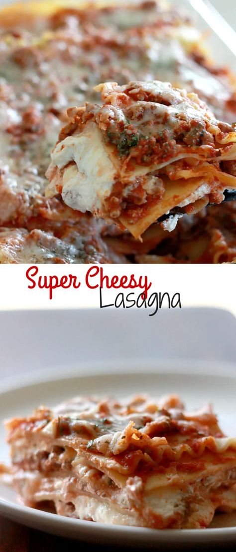 SUPER CHEESY LASAGNA | EVERYDAY JENNY Cheesy Lasagna Recipe, Cheesy Lasagna, Easy Lasagna Recipe, Homemade Lasagna, Cheesy Recipes, Healthy Snacks Easy, Lasagna Recipe, Italian Dishes, Main Dish