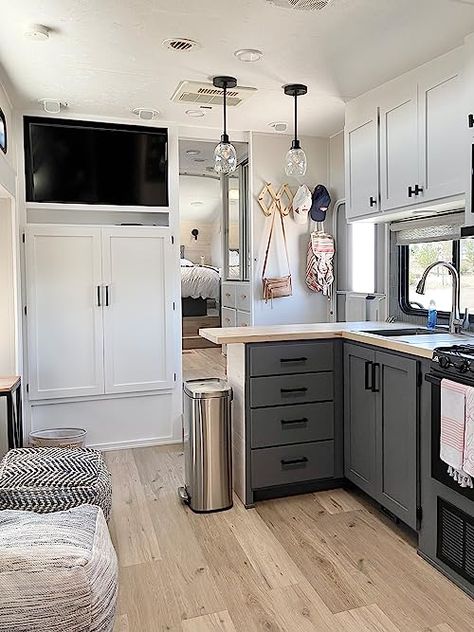 RV'ing Dogs and Wine's Amazon Page Rv Kitchen Sink Remodel, Camper Kitchen Remodel, Rv Kitchen Remodel, Home Depot Flooring, Trailer Caravan, Motorhome Remodel, 5th Wheel Camper, Rv Interior Remodel, Caravan Ideas