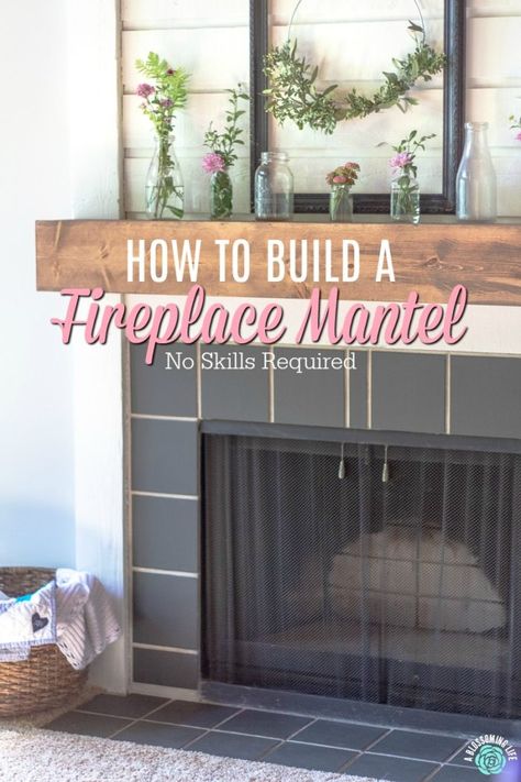 Build A Fireplace Mantel, Easy Fireplace, Diy Fireplace Mantle, Simple Fireplace, Diy Mantel, Diy Fireplace Makeover, Build A Fireplace, Rustic Fireplaces, Corner Fireplace