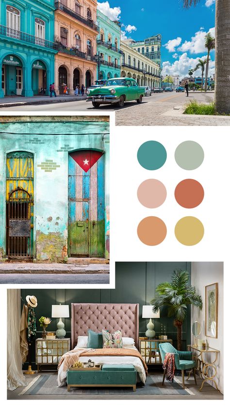 Old Florida Decor, Cuban Decor, Havana House, Tropical Chic Decor, Old Havana Cuba, Cuba Fashion, Old Havana, Cuban Art, Living Room Decor Inspiration