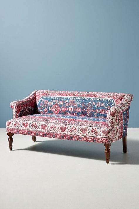 Rug-Printed Petite Anatolia Sofa | Anthropologie Anthropologie Couch, Anthropologie Sofa, Petite Sofa, Printed Sofa, Unique Sofas, Settee Sofa, Small Sofa, Indoor Outdoor Pillows, Best Sofa