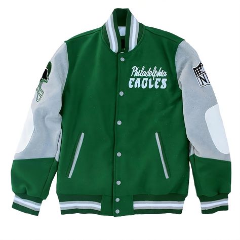 PRICES MAY VARY. Title: D' URBAN & CO. Princess Diana Philadelphia Wool Varsity Jacket - Eagles Letterman Jacket for Women (US, Alpha, Large, Regular, Regular). Product Type: Departments > Women > Clothing > Coats, Jackets & Vests > Wool & Pea Coats Eagles Kelly Green, Green Varsity Jacket, Eagles Jacket, Knitted Collar, Varsity Jackets, Trendy Jackets, Letterman Jacket, Princess Style, Lady Diana