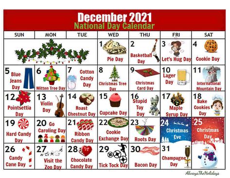 December National Day Calendar December Word Search, National Days In December, December Word, List Of National Days, National Celebration Days, National Holiday Calendar, Silly Holidays, Free Word Search, Calendar Themes