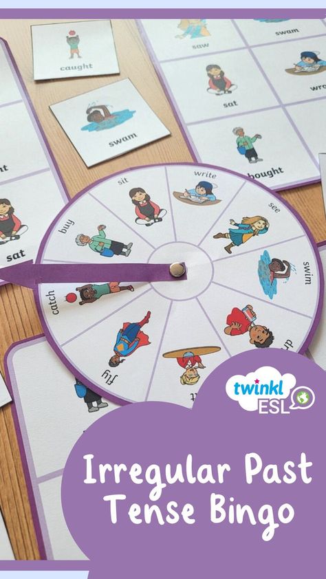 Esl Writing Activities, Present Past Tense, English Grammar Games, Irregular Past Tense, Teacher Motivation, Grammar Games, Simple Present Tense, Simple Past Tense, Teaching Game