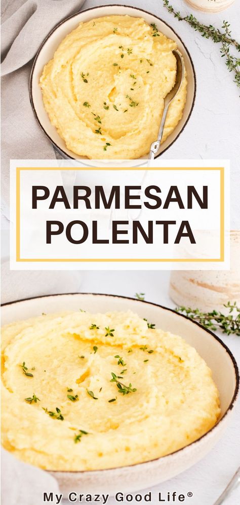 Italian Polenta, Instant Polenta, Parmesan Polenta, Cornmeal Recipes, Cheese Polenta, How To Cook Polenta, Polenta Recipes, Healthy Side Dish, Healthy Side