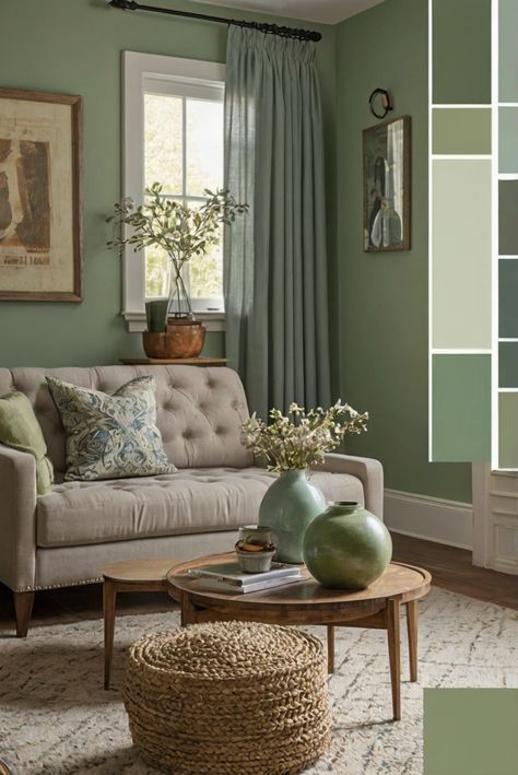 Ready to transform your living room with the captivating BM Nantucket Green HC-111? Dive into our guide for the best choices and revamp your space effortlessly!
#ad  

green living room design, living room decor ideas, luxury living room design, modern living room furniture
#Colortrend
#wallpaint2024 #color2024 
#DIYpainting #DIYhomedecor #Fixhome Sage Green Living Room Dark Floor, Green Pallet Color Living Room, Pale Blue And Green Living Room, Seafoam Green Interior Design, Benjamin Moore Green Living Room, Green Great Room, Green Painted Walls Living Room, Sage And Grey Living Room, Seafoam Green Living Room