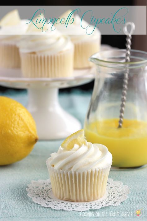 Limoncello | Cooking on the Front Burner #limoncello #lemoncupcake Limoncello Cupcakes, Boozy Cupcakes Recipes, Alcoholic Cupcakes, Cupcake 1, 4 Cupcakes, Boozy Cupcakes, Lemon Treats, Homemade Limoncello, Stick Butter