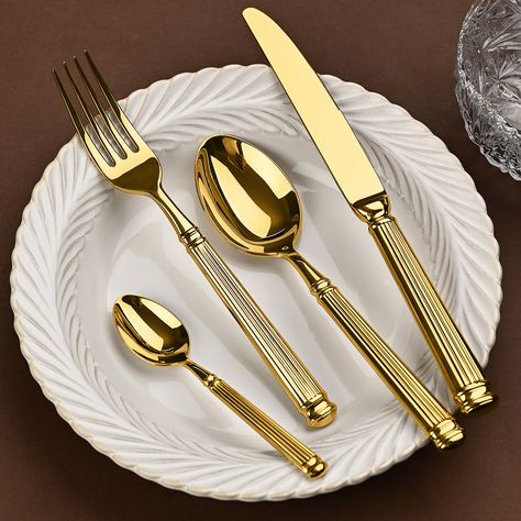 304 Forged Roman Column Steak Knife Fork Spoon Hotel Stainless Steel Dessert Dining Steak kLuxury Stainless Steel Steak Knife Luxury Cutlery, Restaurant Steak, Gold Silverware, Modern Flatware, Stainless Steel Silverware, Gold Flatware, Roman Columns, Forks And Spoons, Stainless Steel Flatware