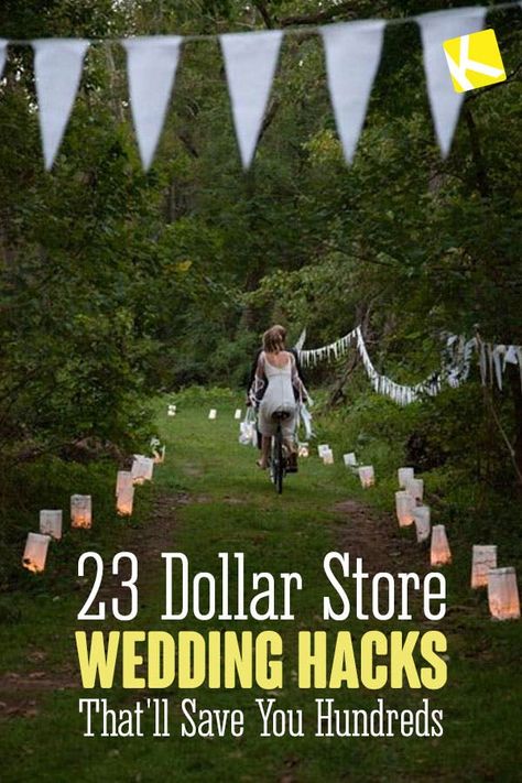 22 Dollar Store Wedding Hacks That'll Save You Hundreds - The Krazy Coupon Lady Dollar Store Wedding, Wedding Freebies, Dollar Tree Wedding, Wedding Hacks, Frugal Wedding, Yard Wedding, Dollar Store Hacks, Wedding Costs, Outdoor Wedding Decorations