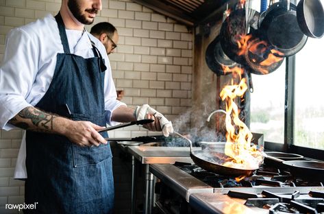 Chef cooking food in the restaurant kitchen | free image by rawpixel.com / Jira Restaurant Business Plan, Cooking Spaghetti, Cloud Kitchen, Order Kitchen, Restaurant Owner, Cooking Chef, Restaurant Equipment, Restaurant Kitchen, Kitchen Dishes