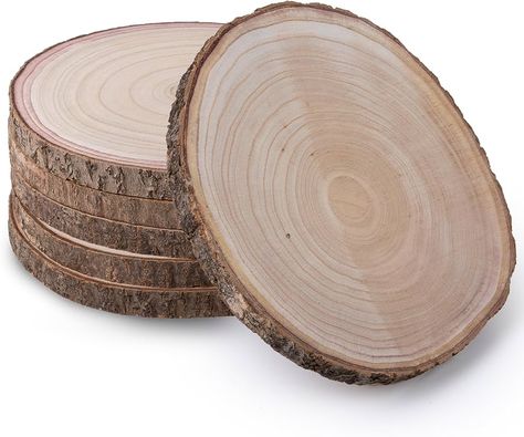 Amazon.com: NRH Merchandise Wood Slices for Centerpieces - Set of 6, 10 Inch Wooden Slices for Centerpiece Stand, Rustic Decor for Wedding Dining Table Decor : Home & Kitchen Diy Wood Centerpieces, Wood Slices For Centerpieces, Wood Slice Centerpieces, Large Wood Slices, Centerpieces For Tables, Tables Wedding, Wooden Centerpieces, Wood Centerpieces, Wooden Circle