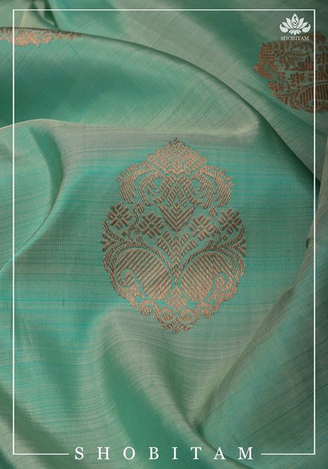 The magnificence of pure silk sarees laden with zari work remain unmatched. This saree is set in a pastel shade of frost blue. The copper tone zari blends in with the light shade and adds a soft aura to it! SILK MARK CERTIFIEDThe saree is ready to wear with falls and pico done. Shobitam signature hand-knotted tassels lend charm. An unstitched blouse fabric is included.*Note: There may be minor variations in the shade, the texture of the product. Hues/textures show differently based on ambient li Blue Silk Saree, Simple Saree Designs, Quick Makeup, Simple Sarees, Kali Goddess, Pure Silk Saree, Zari Work, Silk Sarees Online, Pastel Shades