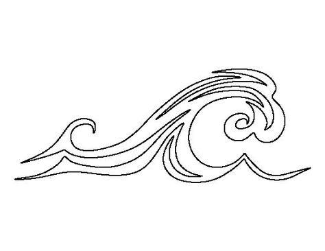 Wave pattern. Use the printable outline for crafts, creating ... Wave Embroidery Pattern, Cloak Embroidery, Waves Stencil, Wave Template, Tattoo Stencils For Men, Mosaic Waves, Printable Outline, Free Mosaic Patterns, Wave Stencil