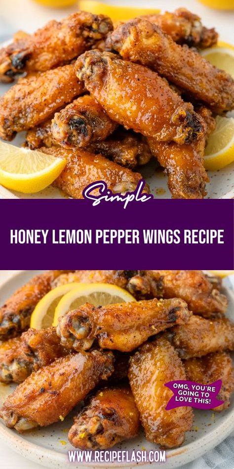 Looking for a crowd-pleasing appetizer that’s bursting with flavor? This Honey Lemon Pepper Wings recipe delivers a perfect balance of sweet, tangy, and spicy! Treat your guests to these irresistible wings at your next gathering. Don’t forget to save this recipe for your future appetizers! Lemon Pepper Wings Recipe, Honey Lemon Pepper Wings, Lemon Pepper Chicken Wings Recipe, Lemon Pepper Sauce, Lemon Pepper Chicken Wings, Impressive Appetizers, Lemon Pepper Wings, Lemon Pepper Chicken, Wings Recipe