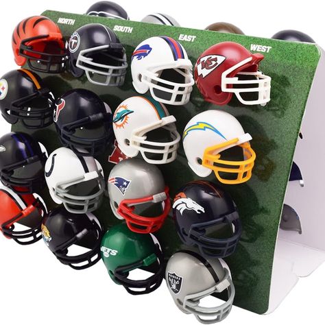 Riddell 32 Piece NFL Helmet Tracker Set - Gumball Size Helmets - All NFL Current Logo's - New 2023 Set *as an Amazon associate, I have the ability to earn on qualified purchases! Football Protective Gear, 32 Nfl Teams, Mini Football Helmet, Mini Football, Mini Footballs, Nfl Teams Logos, Nfl History, All Nfl Teams, Nfl Season