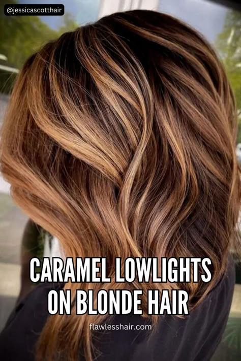 Caramel Honey Blonde Curly Hair Caramel Hair Honey, Lowlights On Blonde Hair, Caramel Hair With Blonde Highlights, Caramel Lowlights, Carmel Hair Color, Beachy Blonde, Highlights Hairstyles, Caramel Blonde Hair, Copper Blonde Hair