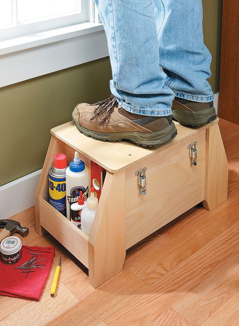 Utility Tool Tote | Woodworking Project | Woodsmith Plans Woodworking Plans Toys, Modern Woodworking Projects, Diy Carpentry, Wood Tool Box, Woodworking Tools For Sale, Diy Stool, Wooden Tool Boxes, Woodworking Kits, Rustic Woodworking