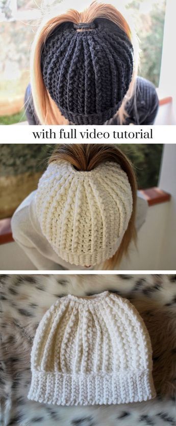 Crochet Bun Beanie Pattern - Design Peak Bun Beanie Crochet Patterns, Ponytail Crochet Hat, Crochet Bun Beanie, Crochet Ponytail Beanie, Messy Bun Hat Crochet Pattern, Bun Hat Crochet Pattern, Crochet Bun Hat, Messy Bun Hat Pattern, Messy Bun Hat Crochet