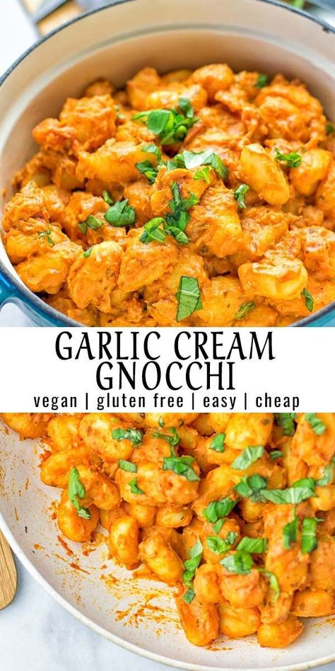 Make Gnocchi, How To Cook Gnocchi, Sauce Tomate, Rigatoni, Alfredo Sauce, Vegan Dinner Recipes, Vegan Foods, Vegan Eating, Vegan Dinners