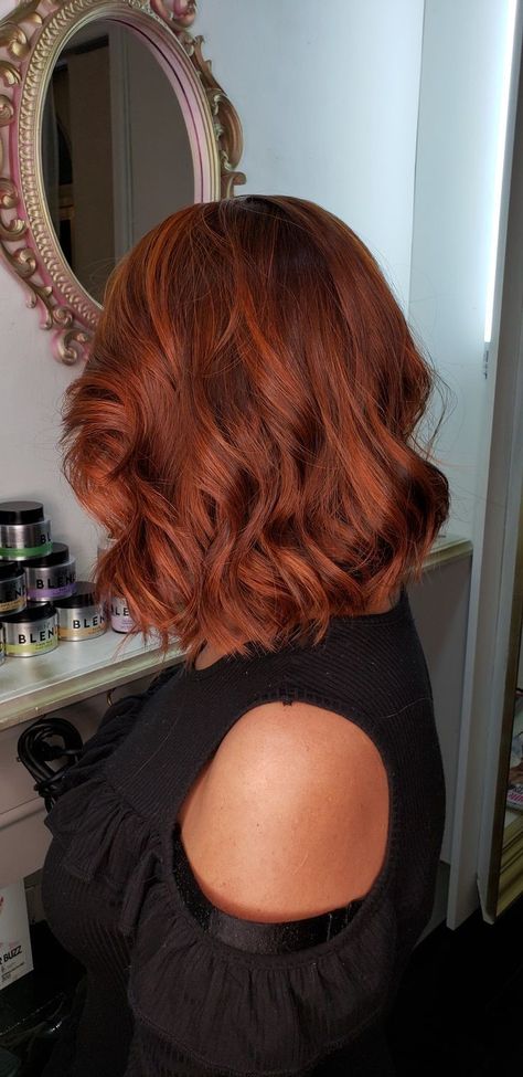 Red Chin Length Hair, Copper Red Hair Short Bob, Dark Cooper Short Hair, Copper Hair Bob Haircut, Fall Red Hair Color Autumn Short Hair, Short Bob Copper Hair, Copper Red Short Hair, Copper Bob Hair Short, Dark Ginger Bob