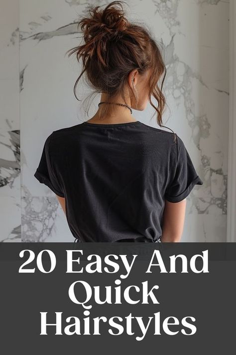 Looking for easy fun hairstyles that don’t take ages to do? Check out these quick and stylish hairdos you can whip up in minutes! Quick Easy Hair Dos For Long Hair, Workout Hairstyles Medium Hair, Cute Quick Updos For Medium Hair, From Long Hair To Medium Hair, Easy Updos For Medium Hair Casual, Quick Easy Ways To Put Your Hair Up, Hairstyles For Camping Easy, How To Style My Hair Easy Hairstyles, Easy Hairstyles For Busy Moms