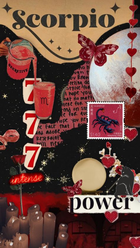 Scorpio Moodboard #scorpio #art #beauty #vintage Iphone Wallpaper World, Zodiac Mind Scorpio, Scorpio Art, Astrology Scorpio, Scorpio Birthday, Scorpio Zodiac Facts, Scorpio Season, Birthday Wallpaper, Scorpio Sign