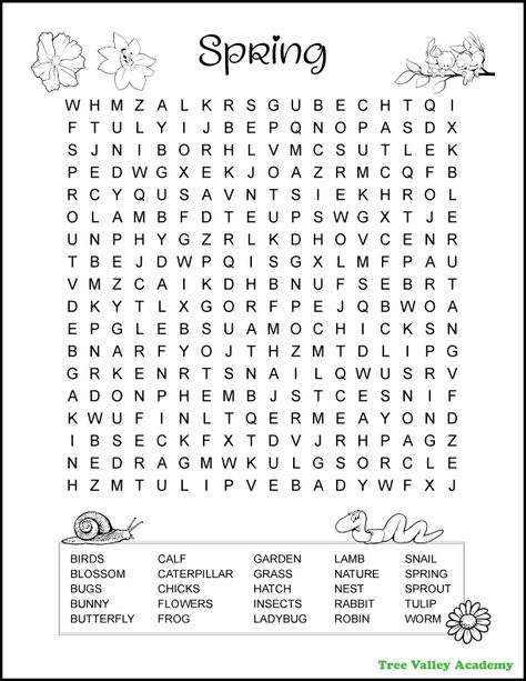 A challenging spring word search for elementary aged kids.  This difficult spring word search has 25 hidden words, many of them upside down, backwards, or diagonally backwards.  It's free and printable with answers included.  #springactivity #printablepuzzlesforkids Spring Mazes Free Printable, Elementary Word Search, Spring Crossword Puzzle Free Printable, Cute Word Search, Spring Word Search Free Printable, Word Search For Kids Free Printable, Free Word Search Puzzles Printables, Kids Word Search Free Printable, May Word Search