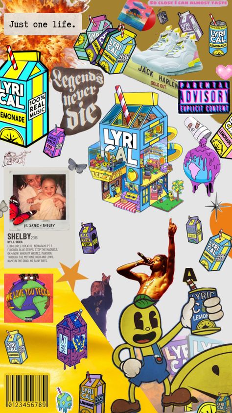 Lyrical Lemonade Aesthetic, Lyrical Lemonade Tattoo, Lyrical Lemonade Wallpaper, Lyrical Lemonade, Lil Skies, Design Layout, Layout Design, Lemonade, Layout