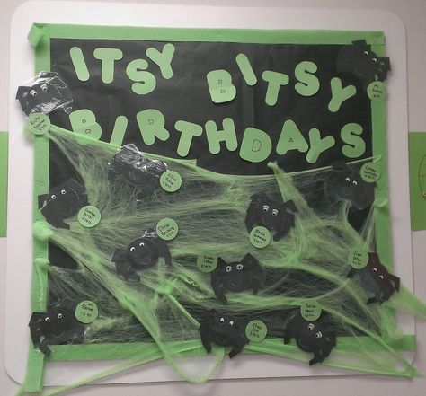 October Birthday Board Classroom, Itsy Bitsy Spider Bulletin Board Ideas, Birthday Board For Infant Classroom, Halloween Birthday Bulletin Boards, October Birthday Bulletin Board Ideas, Halloween Birthday Board Classroom, October Birthday Board Ideas, October Birthday Bulletin Boards, Halloween Birthday Board