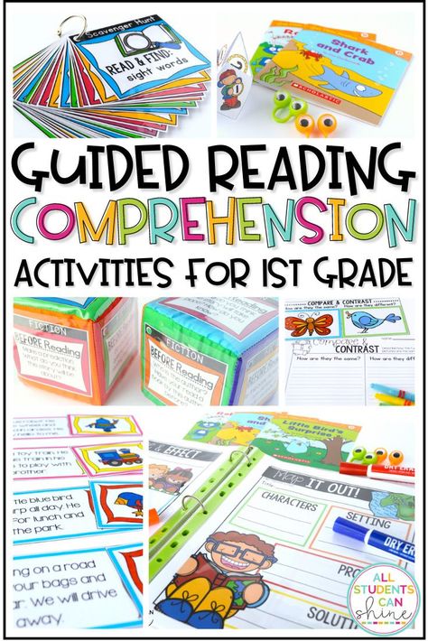 Guided Reading Activities First Grade, 1st Grade Guided Reading Activities, Guided Reading Groups First Grade, First Grade Comprehension Activities, First Grade Small Group Reading, Ela Centers 1st Grade, Hmh Into Reading First Grade, Small Group Reading Activities 1st Grade, Reading Activities Elementary