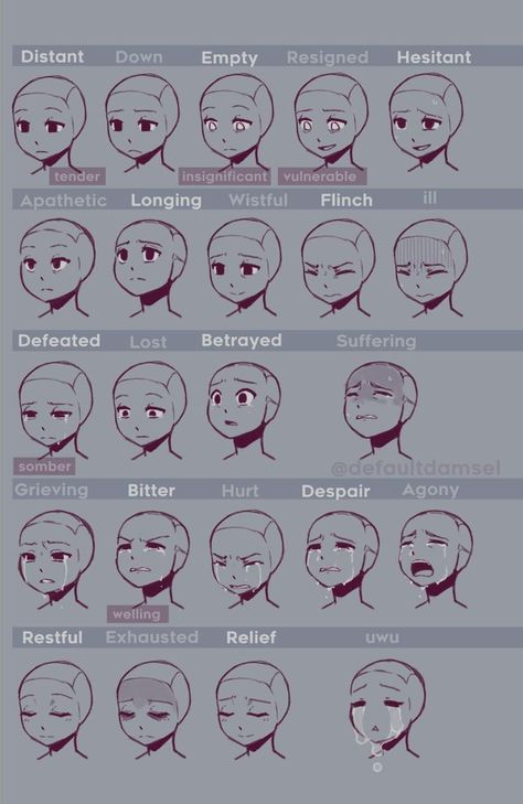 Facial Expression Art Reference, Shocked Facial Expressions Drawing, 100 Expressions Challenge, Facial Expression Writing, Betrayed Expression Drawing, How To Draw Facial Expressions, Villian Faces Reference, Disappointed Face Drawing, Manga Faces Expressions