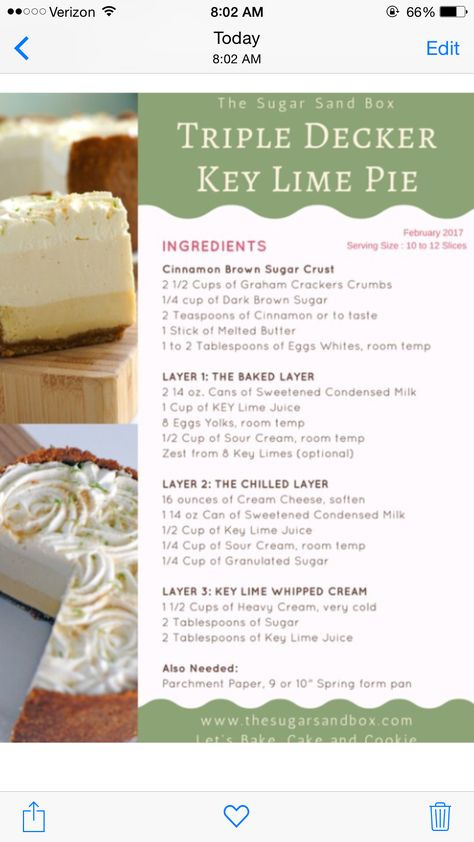 Triple Key Lime Pie, Recipes Sour Cream, Key Lime Recipes, Lime Desserts, Keylime Pie Recipe, Lime Recipes, Sour Cream Cake, Lime Cheesecake, Peanut Butter Cake