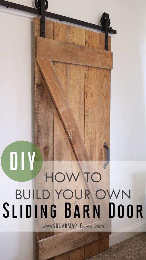 Deur Makeover, Single Sliding Barn Door, Barn Door Diy, Making Barn Doors, Dekorere Bad, Sliding Barn Door Track, Diy Sliding Barn Door, Barn Door Designs, Door Diy