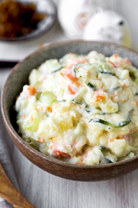 Japanese Potato Salad (ポテト サラダ) | Pickled Plum | Easy Asian Recipes Korean Potato Salad, Japanese Potato Salad, Japanese Potato, Picnic Sandwiches, Crunchy Potatoes, Pickled Cucumber, Plum Recipes, Easy Japanese Recipes, Frozen Potatoes