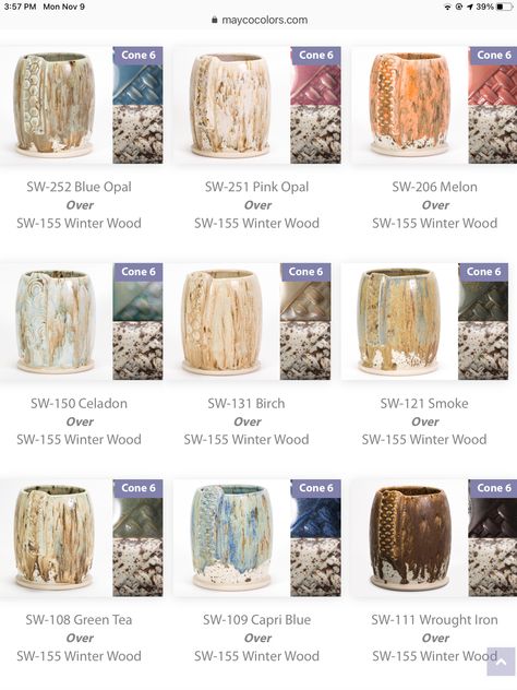 Mayco Winter Wood combinations Oolong Gloss Glaze Combinations, Stoneware Painting Ideas, Mayco Amaco Glaze Combinations, Winter Wood Glaze Combos, Mayco Glaze Combinations Sandstone, Mayco Stoneware Glazes, Mayco Winter Wood Combinations, Mayco Winter Wood, Mayco Glaze Combos