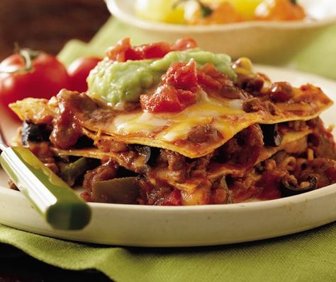 Fajita Lasagna Fajita Lasagna, Mexican Lasagna Recipes, Fajita Mix, Fajita Seasoning Mix, Taco Mix, Mexican Lasagna, Enchilada Casserole Recipes, Betty Crocker Recipes, Breaking In