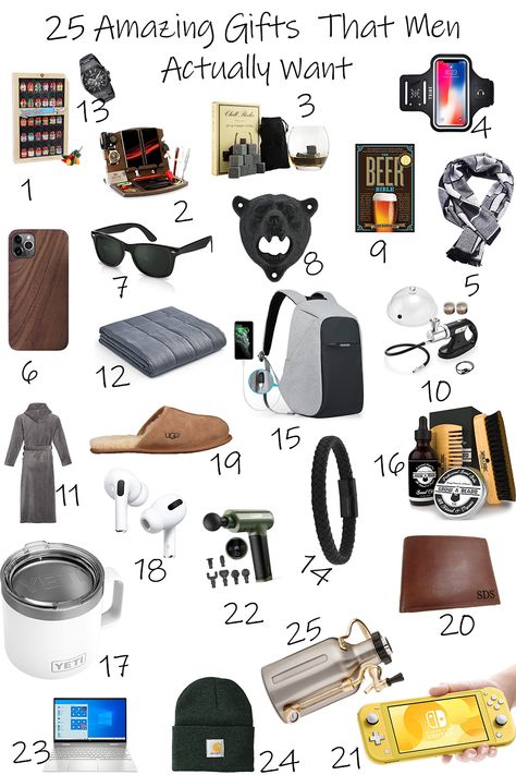 Finally the long awaited amazing gift guide is finished. Here you will find 25 amazing gifts that men actually want! You'll find anything from simple and creative gifts all the way to unique and funny ones! Ranging from tech to practical and whiskey, travel gifts we've got it covered! #birthdaypresent #birthdayboy #birthdaygift #giftgiude #birthdaygiftguide #forhim #gift #giftsforhim #giftsforhim #giftsfordad #giftsforboyfriend #giftforguys #smallgift #unique Gifts For Boyfriend Expensive, Low Budget Gifts For Boyfriend, Big Gifts For Boyfriend, Christmas Gift Idea For Boyfriend, Expensive Gifts For Boyfriend, Gifts For Boyfriend Cheap, Bday Ideas For Boyfriend, Bday Gift Ideas For Boyfriend, Special Gifts For Boyfriend