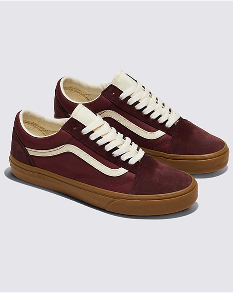 Old Skool Shoe Vans Shoes Brown, Brown Vans, Vans Old School, Old School Vans, Old Skool Vans, Footwear Design, Van Doren, Back To School Backpacks, Vans Logo