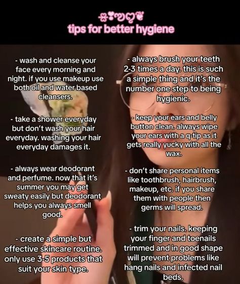 Summer Hygiene Tips, Girls Tips Hygiene, How To Be Hygienic, How To Have Better Hygiene, Girls Hygiene Tips, Hygiene Tips For Teens, Girl Hygiene Tips, Hygenic Tips Feminine, Hygienic Tips