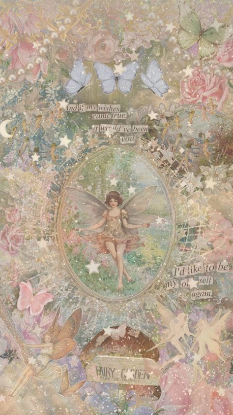 Cottagecore Aesthetic Wallpaper Iphone, Fairycore Aesthetic Wallpaper, Cottagecore Aesthetic Wallpaper, Fairycore Wallpaper, Fairy Wallpaper, Fairies Dancing, Vintage Fairies, Utila, Flower Fairies