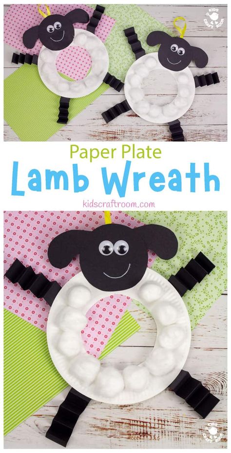 Lamb Craft, Easter Bunny Cards, Easter Craft For Kids, Paper Plate Crafts For Kids, Sheep Crafts, Kids Craft Room, Fun Easter Crafts, Easter Lamb, Paper Plate Crafts