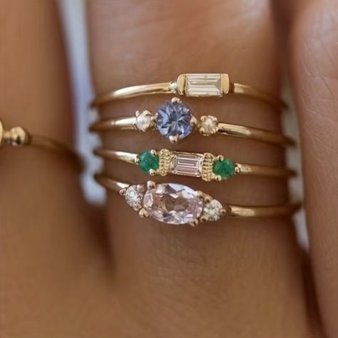 New 4 Piece Gold Plated Stackable Rings Rings Are 14k Gold Plated Over Alloy All Items Are Packed With Care And Shipped Same Or Next Day Any Questions Please Ask Tags: Fun, Classic, Sweet, Summer, Spring, Cute, Elegant, Cruise, Vacation, Everyday, Date Night, Dainty, Boho Stackable Ring Sets, Friendship Rings, Zierlicher Ring, Gold Rings Fashion, Jewelry Wedding Rings, Party Rings, Jairzinho, Holiday Jewelry, Top Pins