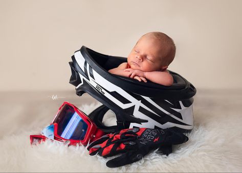 Newborn Photography Dirtbike, Newborn Photography Motorcycle, Dirtbike Newborn Pictures, Dirt Bike Newborn Pictures, Racing Newborn Pictures, Car Newborn Pictures, Motorcycle Newborn Pictures, Motorcycle Baby Announcement, Motorcycle Maternity Pictures