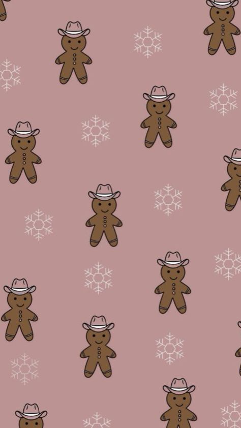 #preppy #cute #christmas #gingerbread #cowgirl Cowboy Christmas Wallpaper, Cool Wallpapers Christmas, Cute Christmas Iphone Wallpapers, Gingerbread Man Wallpaper, Wallpapers Preppy, Christmas Iphone Wallpapers, Content Background, Christmas Wallpaper Ipad, Christmas Ios