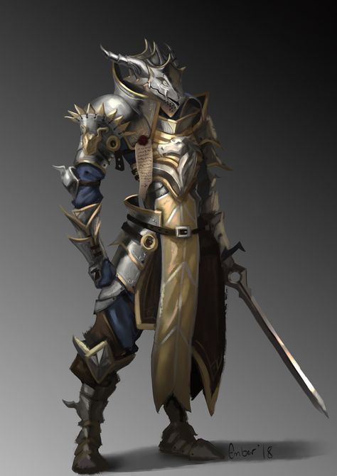 Paladin Of Bahamut, Dragonborn Paladin, Dnd Paladin, Dnd Dragonborn, Dragon Armor, Dungeons And Dragons Art, Dnd Dragons, Dragon Knight, 다크 판타지