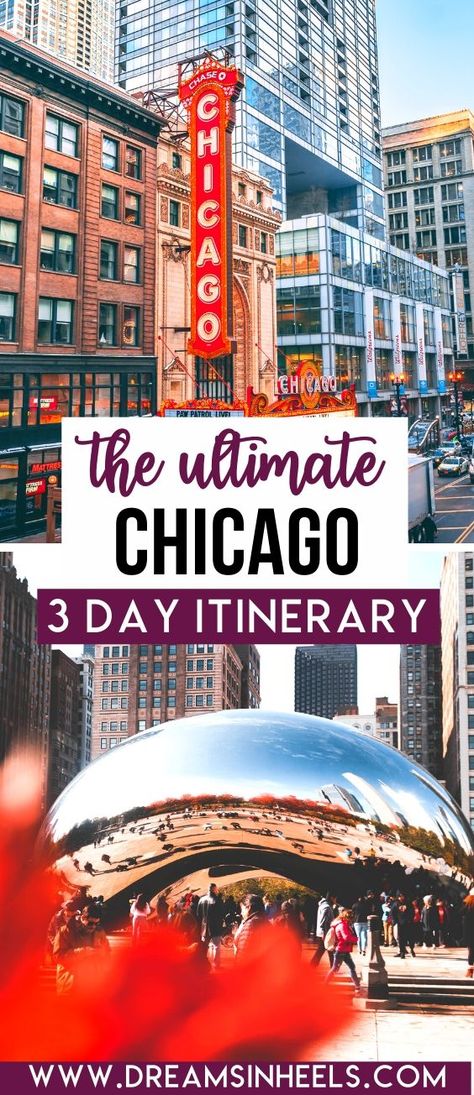 Looking for the perfect 3 day Chicago Itinerary? Chicago is one of America's most iconic cities and there are plenty of amazing things to do. This post will help you to get the most out of your visit with a list of the best things to do in Chicago in three days. This 3 days in Chicago itinerary is curated by a local. | Chicago aesthetic | Chicago skyline | Chicago photography | Chicago itinerary | Visit Chicago travel tips | USA Travel | visit Chicago food | visit Chicago things to do | #Chicago Chicago Places To Visit, Aesthetic Chicago, Chicago Itinerary, Chicago Travel Guide, Chicago Vacation, Chicago Things To Do, Chicago Aesthetic, Things To Do In Chicago, Visit Chicago